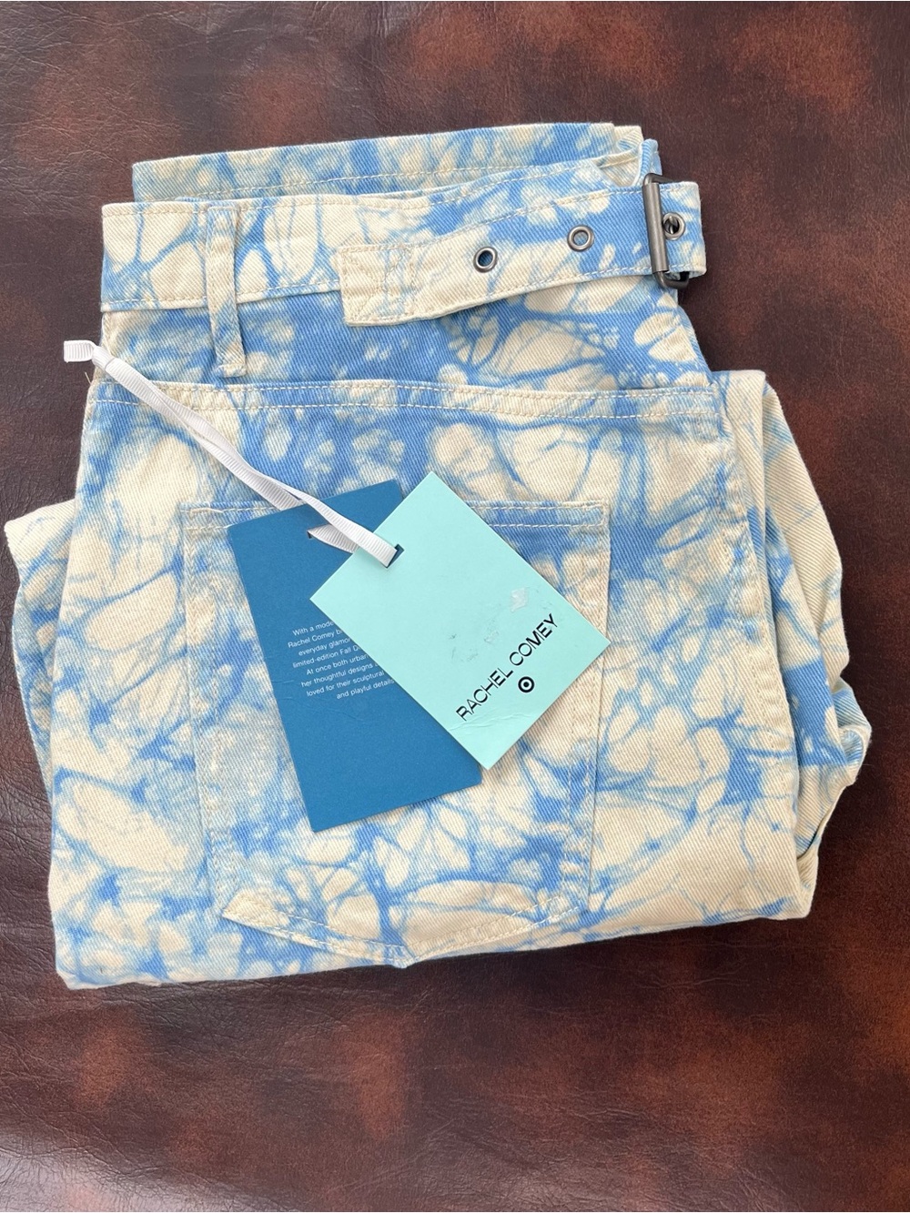 Rachel Comey x Target NWT High-Rise Marble Taper Jeans Women’s Blue Cream SZ 10